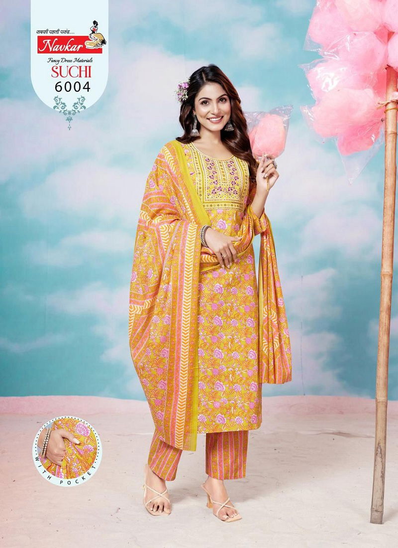 Suchi Vol 6 By Navkar Cambric Cotton Kurti With Bottom Dupatta Orders In India Catalog