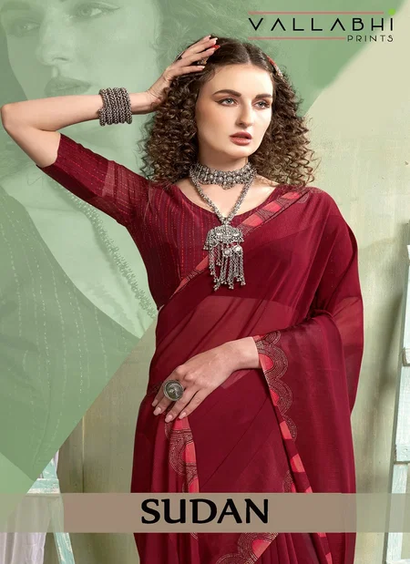 Sudan By Vallabhi Designer Georgette Party Wear Sarees Wholesale Market In Surat