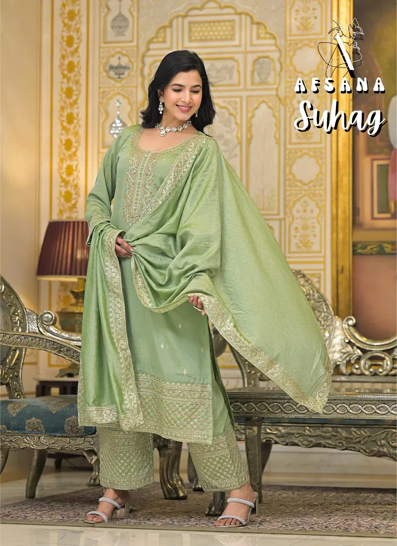 Suhag By Afsana Vichitra Embroidery Readymade Suits Exporters In India Catalog