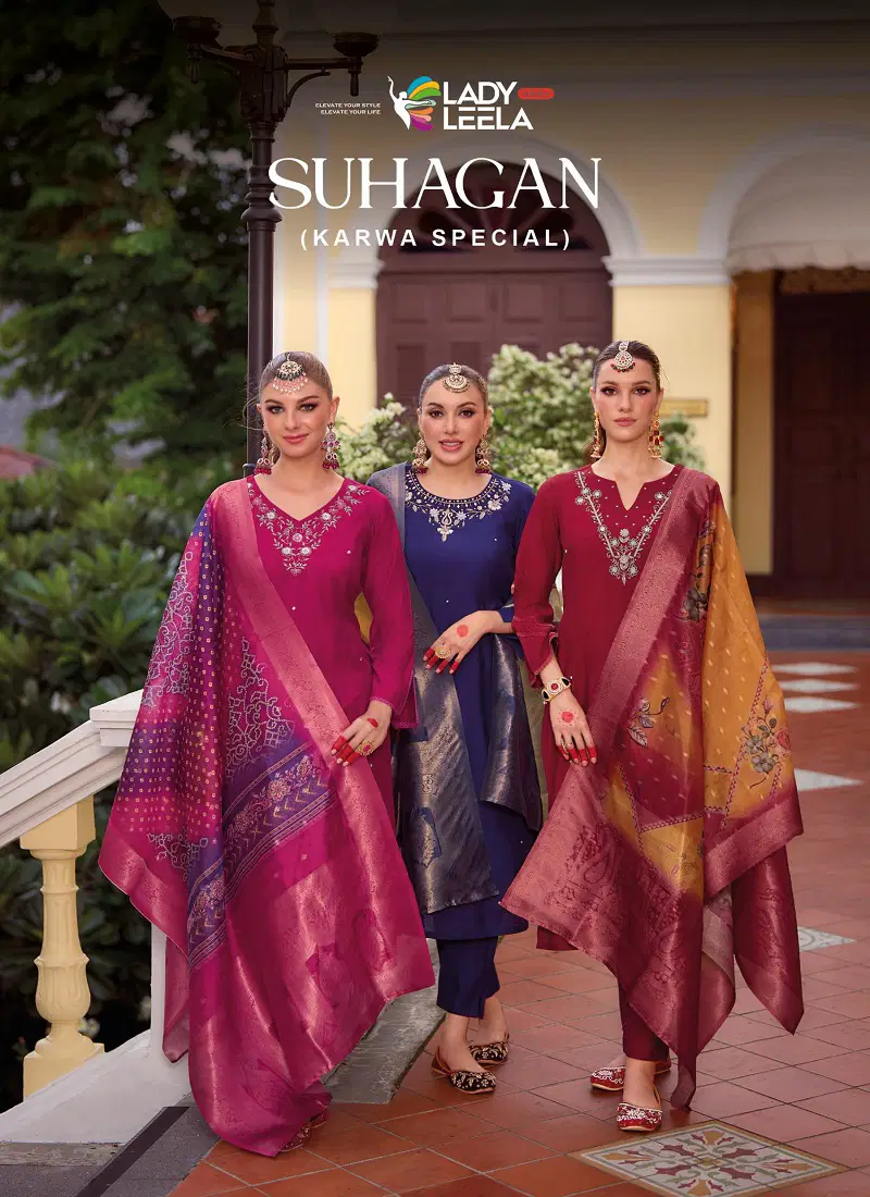 Suhagan By Lady Leela Viscose Designer Kurti With Bottom Dupatta Wholesale Price In Surat Catalog