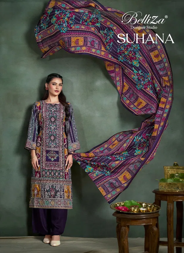 Suhana By Belliza Viscose Rayon Printed Dress Material Exporters In India