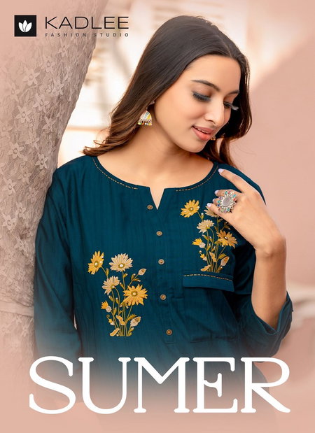 Sumer By Kadlee Rayon Thread work Wholesale Kurti Suppliers In Mumbai