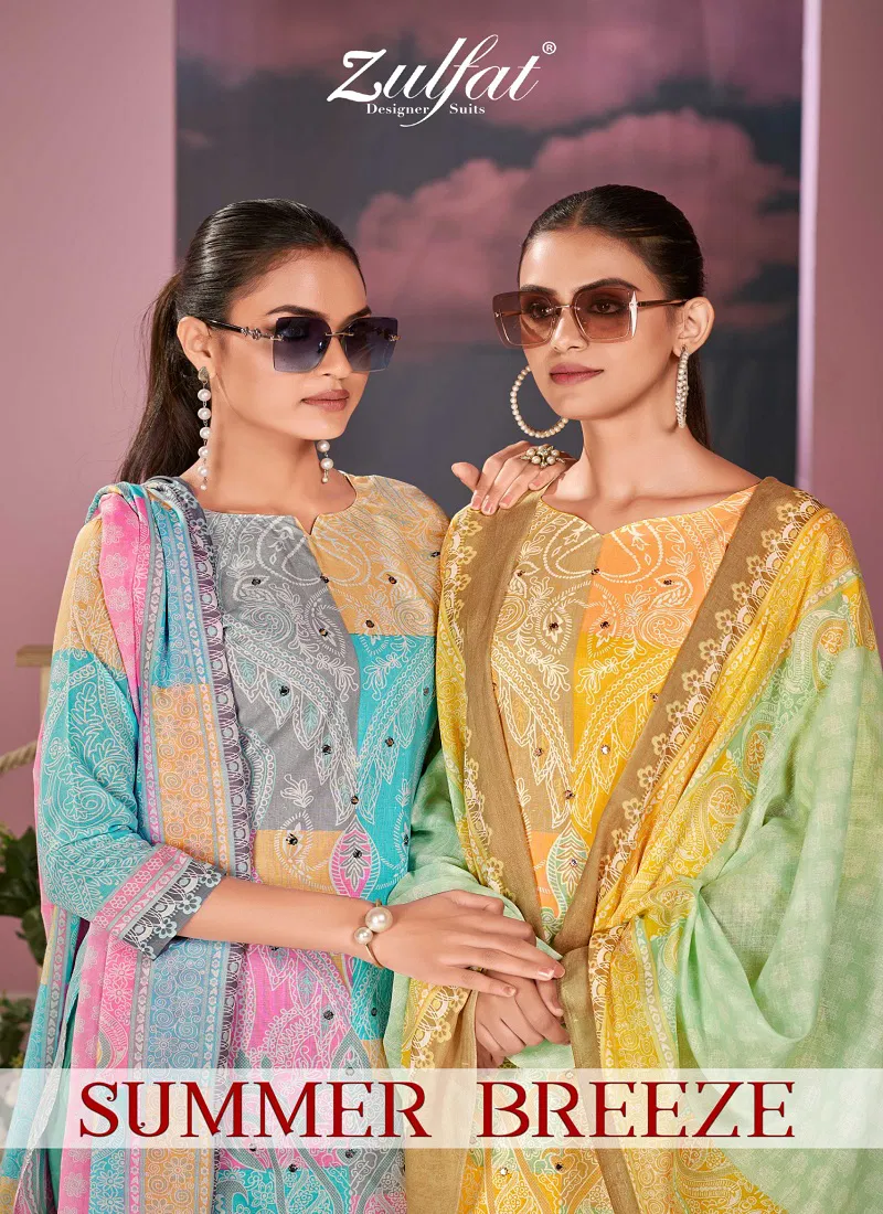 Summer Breeze Zulfat Cotton Printed Designer Dress Material Wholesale Online