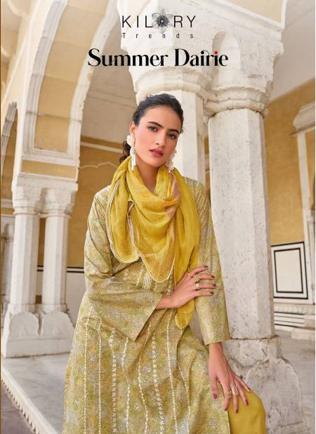 Summer Dairie By Kilory Lawn Cotton Embroidery Printed Salwar Kameez Wholesale Market In Surat Catalog