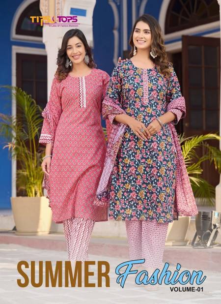 Summer Fashion Vol 1 Tips And Tops Cotton Printed Readymade Suits Wholesale Shop In Surat Catalog