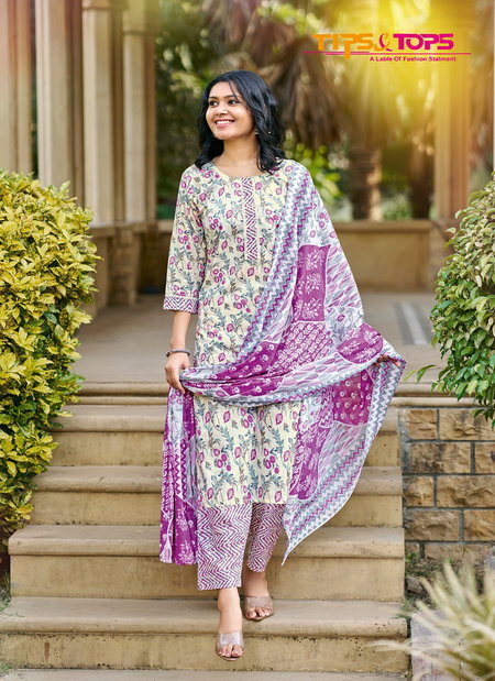 Summer Fashion Vol 6 By Tips And Tops Printed Cotton Kurti With Bottom Dupatta Wholesale online
