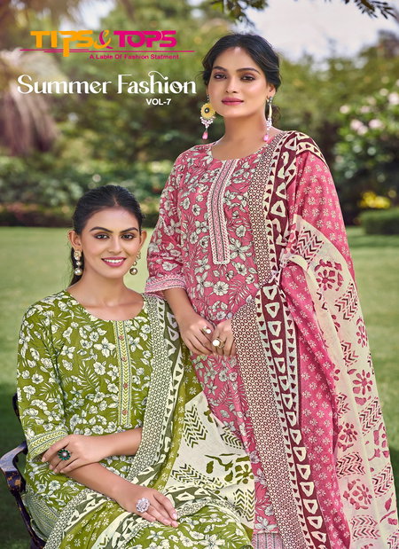 Summer Fashion Vol 7 By Tips And Tops Printed Cotton Kurti With Bottom Dupatta Wholesale Price In Surat
