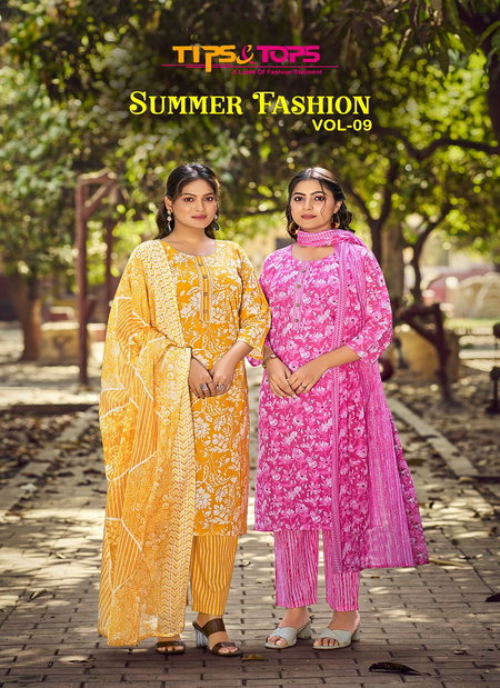 Summer Fashion Vol 9 By Tips And Tops Cotton Kurti With Bottom Dupatta Wholesale Online