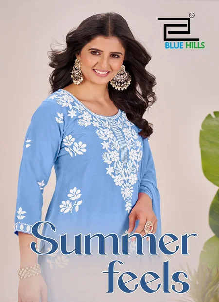 Summer Feels By Blue Hills Rayon Kurti With Bottom Dupatta Wholesale Online