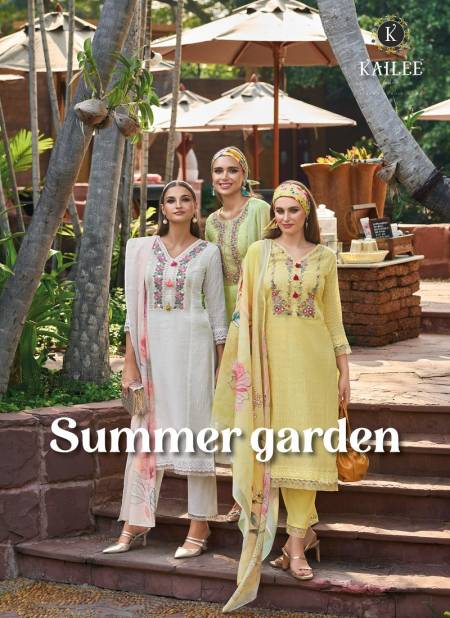 Summer Garden By Kailee Pure Cotton Designer Kurti With Bottom Dupatta Wholesale Price In Surat Catalog