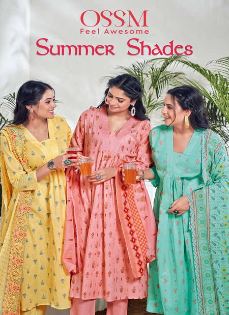 Summer Shades By Ossm Cotton Printed Kurti With Bottom Dupatta Wholesale Market In Surat
