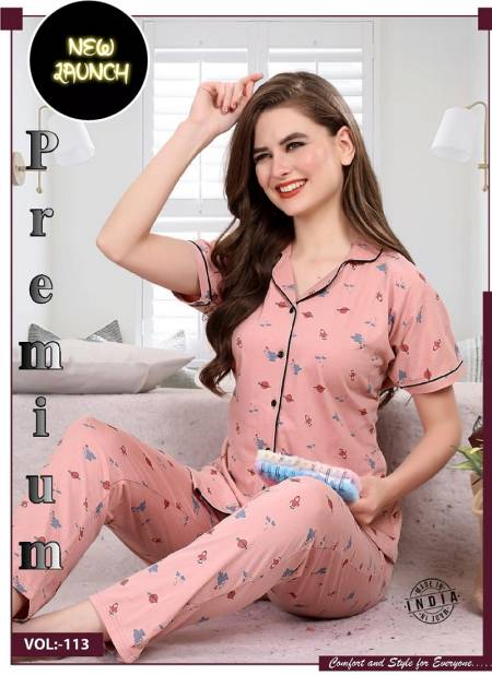 Summer Special Collor Ns Vol Dk 113 Hosiery Cotton Night Suit
