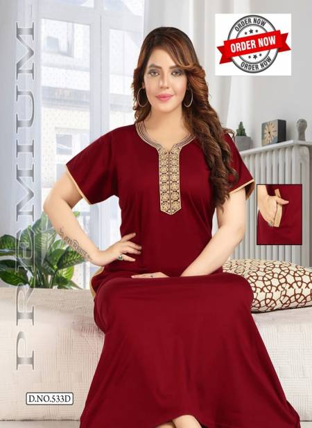 Summer Special Vol Pc 533 Cotton Night Suits Printed Gown Nighty Wholesale Market In Surat
