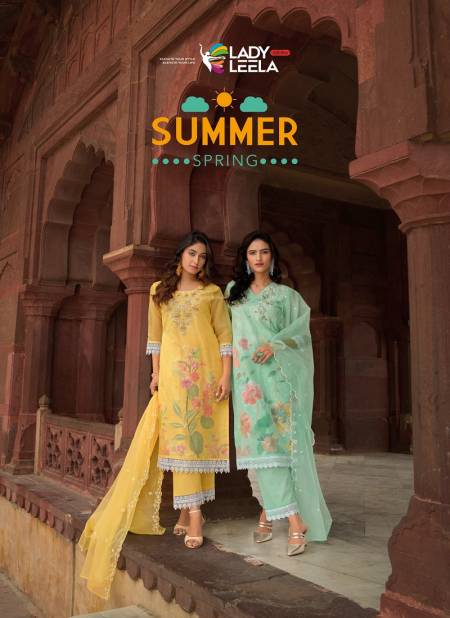 Summer Spring By Lady Leela Organza Embroidery Kurti With Bottom Dupatta Wholesale Shop In Surat Catalog