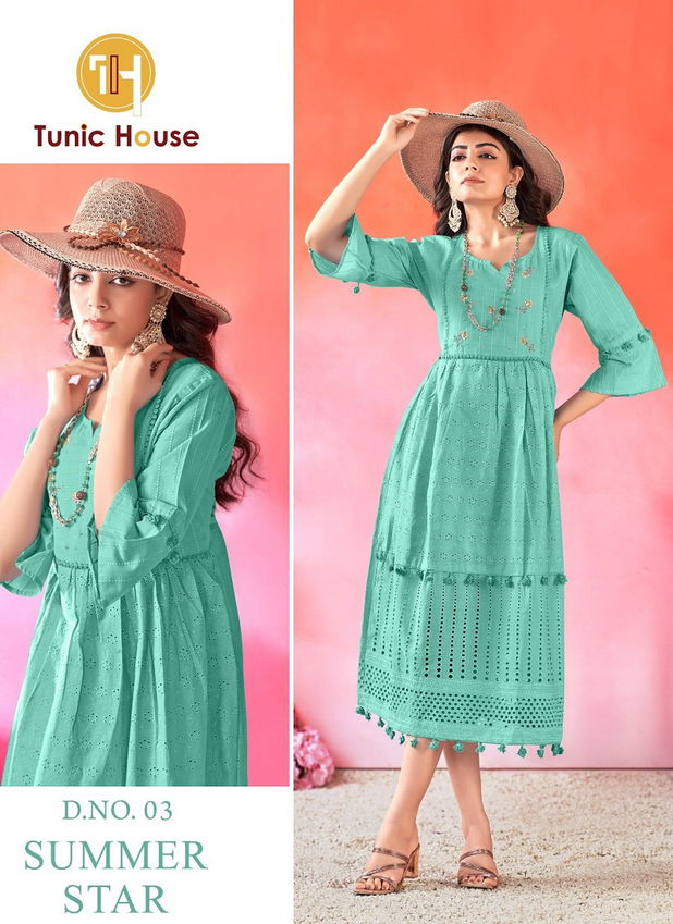 Summer Star By Tunic House Cotton Party Wear Kurtis Wholesalers In Delhi
