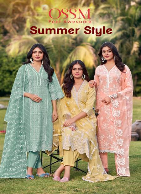 Summer Style By Ossm Embroidery Design Cotton Readymade Suits Wholesale Shop In Surat Catalog