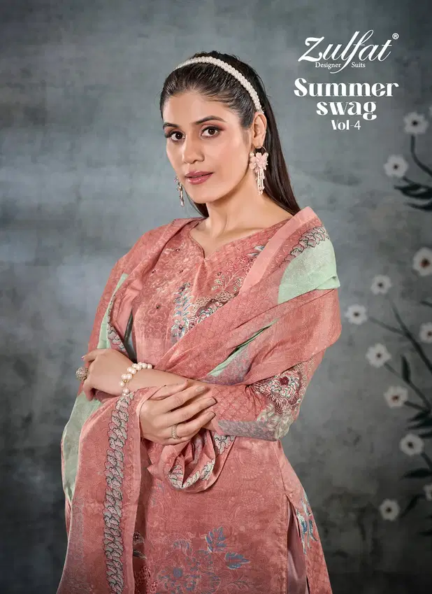 Summer Swag Vol 4 By Zulfat Cotton Printed Dress Material Wholesale Price In Surat
