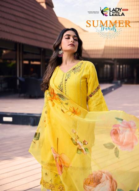 Summer Trends By Lady Leela Pure Cotton Embroidery Kurti With Bottom Dupatta Wholesale Price In Surat Catalog