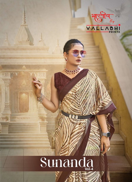 Sunanda Vol 4 By Vallabhi Printed Brasso Designer Sarees Wholesale Shop In Surat