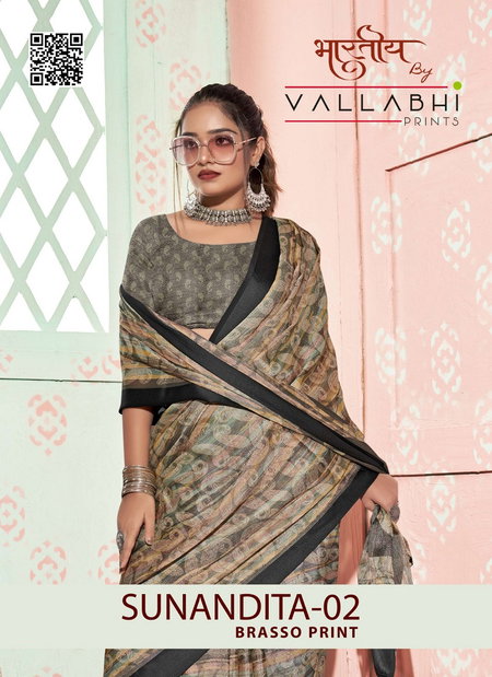 Sunandita By Vallabhi Printed Designer Brasso Sarees Wholesale Shop in Surat