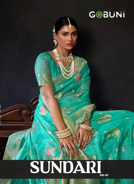 Sundari Vol 2 By Gobuni Organza Khadi Sarees Collection Wholesale Clothing Suppliers In India