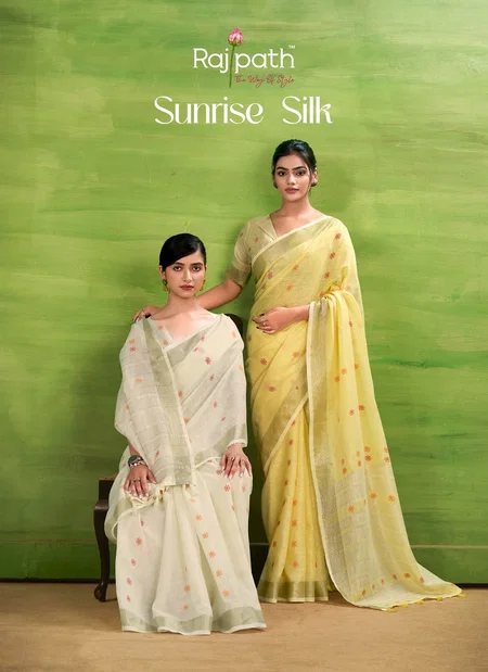 Sunrise Silk By Rajpath Linen Silk Wholesale Casual Wear Saree Wholesale Market