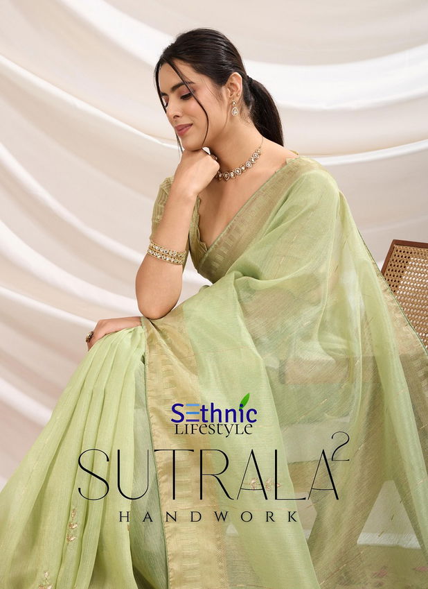 Sutrala 2 By Sethnic Tissue Linen Fancy Saree Wholesalers In Delhi
