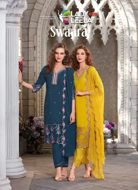 Swaara By Lady Leela Vichitra Silk Kurti With Bottom Dupatta Orders In India Catalog