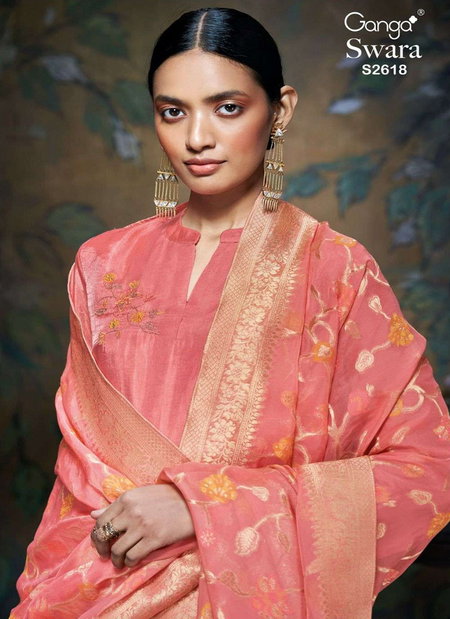 Swara 2618 By Ganga Bemberg Silk Salwar Suit Wholesale Market In Surat With Price
