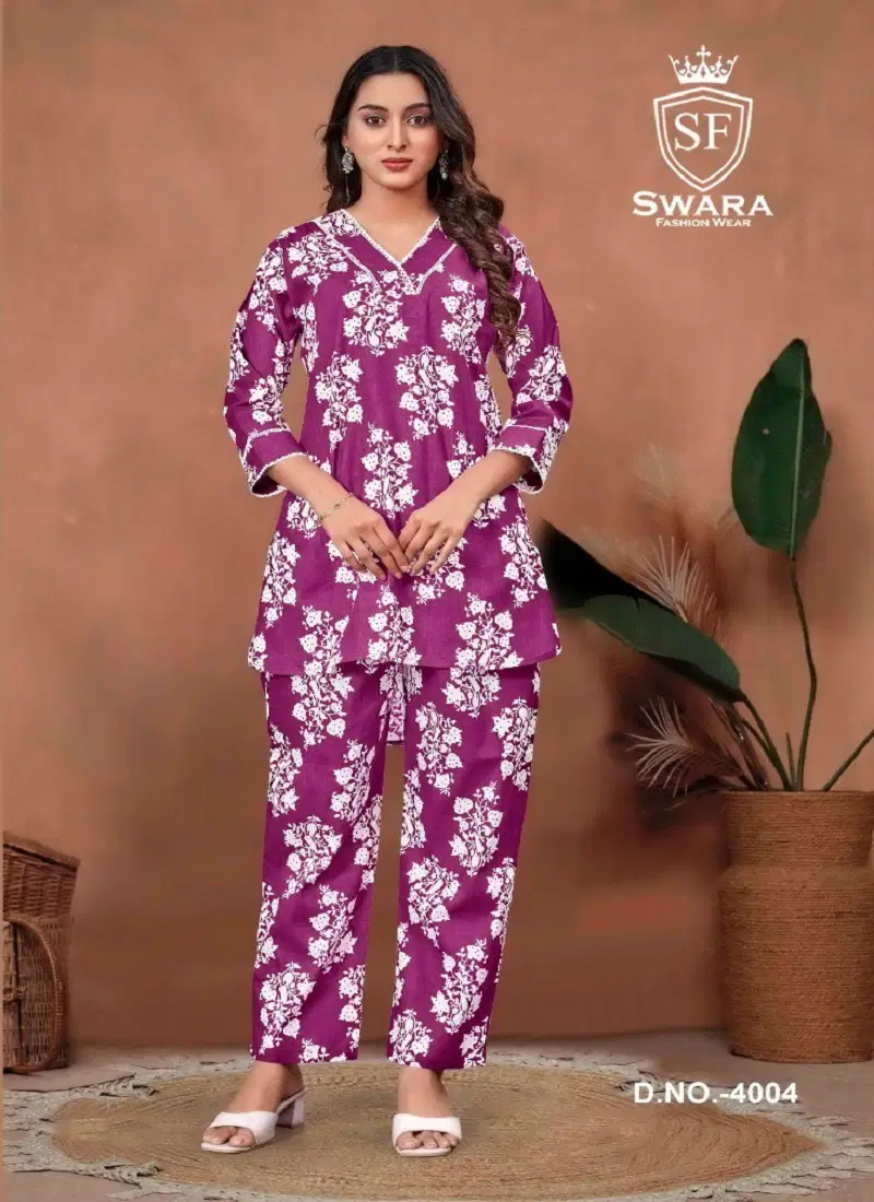 Swara Shree Vol 4 Jaipuri Prints Cambric Cotton Co Ord Set Orders In India Catalog