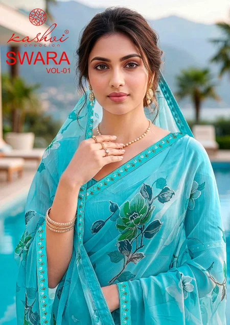 Swara Vol 1 By Kashvi Georgette With Embroidery Lace Saree
