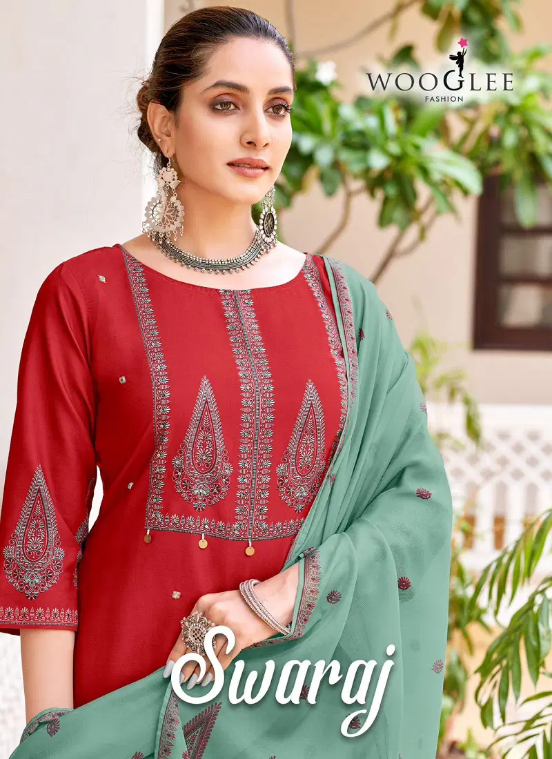 Swaraj By Wooglee Viscose Weaving Kurti With Bottom Dupatta Orders In India Catalog