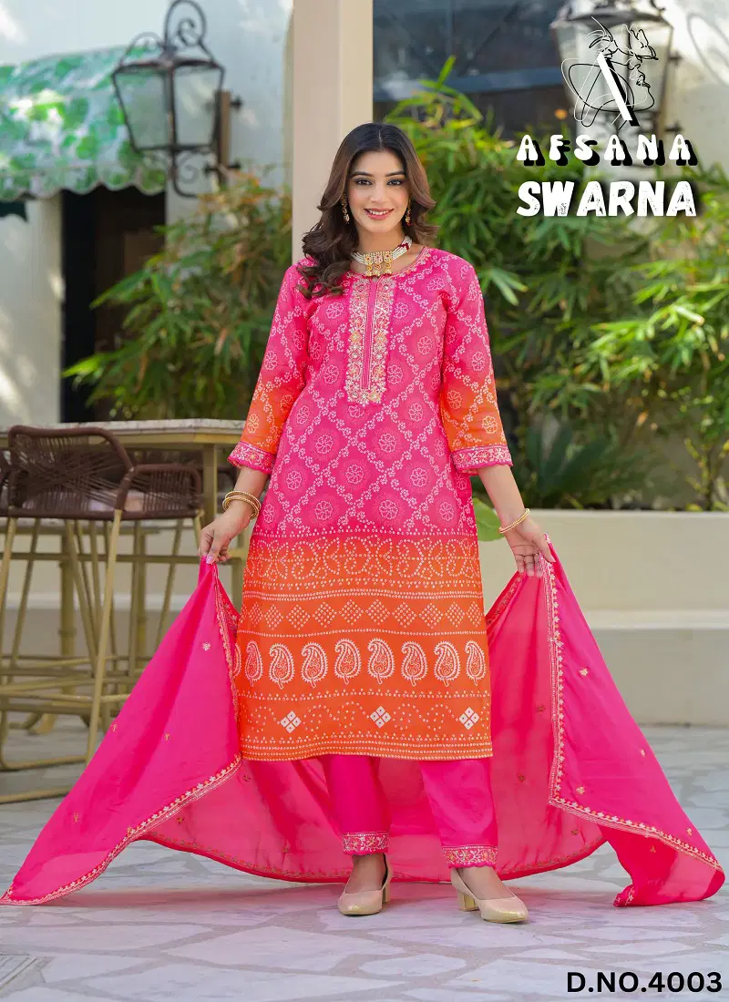 Swarna By Afsana Viscose Embroidery Readymade Suits Wholesale Online