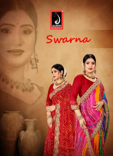 Swarna By Jalnidhi Georgette Bandhani Printed Saree Wholesale Shop In Surat