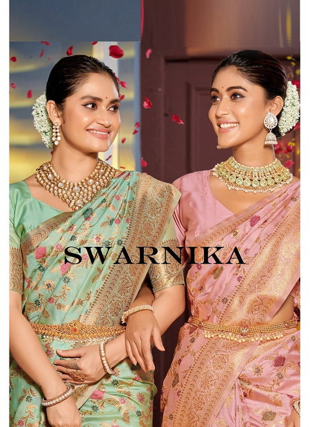 Swarnika By Astita Banarasi Silk Surat Wedding Wear Saree Wholesale Market