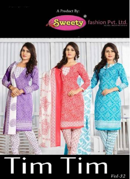 Sweety Tim Tim Vol 32 Latest Printed Casual Wear Cotton Dress Material Collection  Catalog