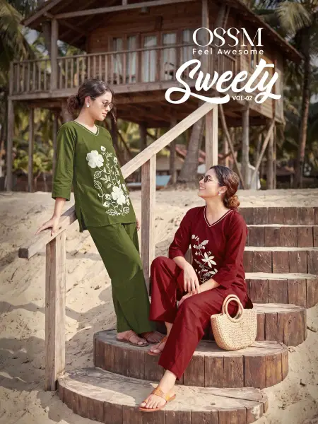 Sweety Vol 2 By Ossm Cotton Embroidery Western Co Ord Set Wholesalers In Surat