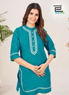 Swiss By Blue Hills Rayon Embroidery Short Kurtis Wholesale Clothing Suppliers In India
