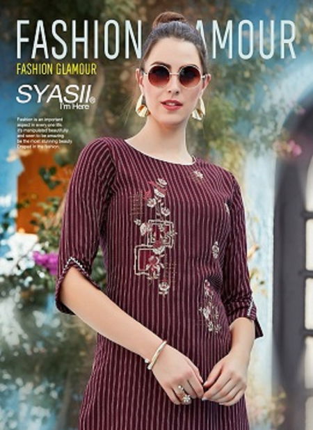 Syasii Fashion Glamour Latest Fancy Designer Viscose Rayon Kurti With Bottom Collection
 Catalog