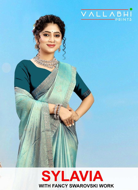 Sylavia By Vallabhi Swarosaki Work Brasso Printed Sarees Wholesale Online