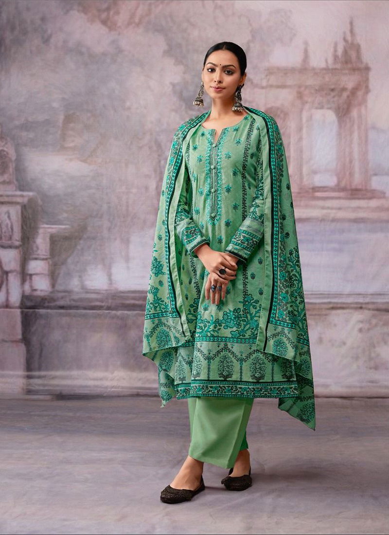 Taj 534 Embroidery Printed Cotton Pakistani Suits Wholesale Shop In Surat Catalog