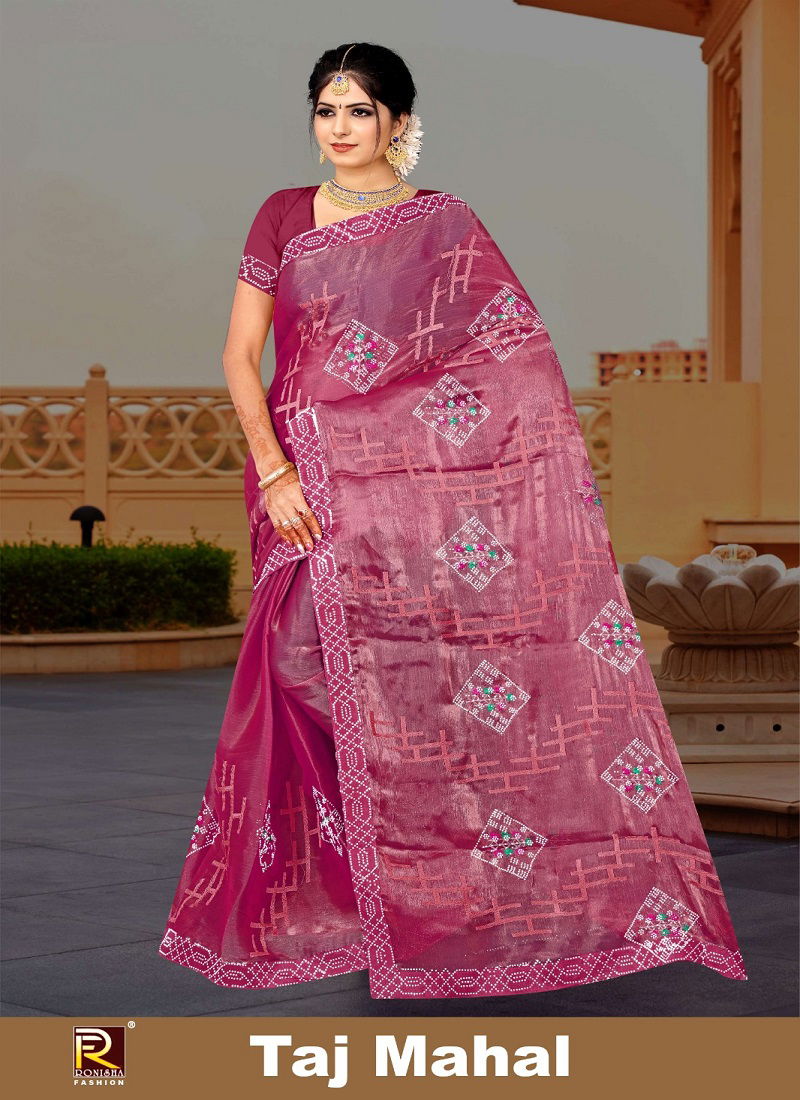 Taj Mahal By Ronisha Jimmy Choo Designer Saree Wholesale Shop In Surat
 Catalog