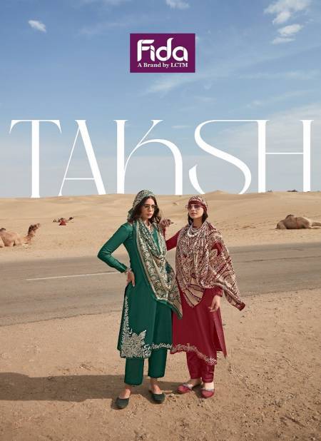 Taksh By Fida Embroidery Work Cotton Dress Material Wholesale Shop In Surat
 Catalog