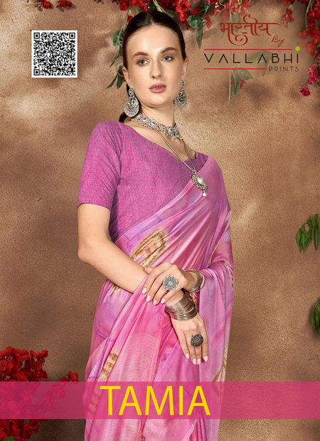Tamia By Vallabhi Shibori Chiffon Printed Sarees Wholesale Market In Surat