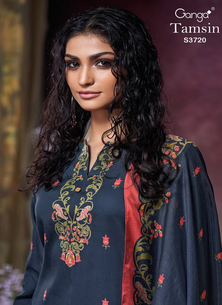 Tamsin 3720 By Ganga Cotton Satin Designer Salwar Suit Wholesale Online