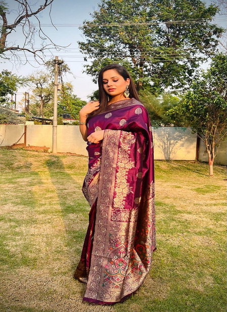 Tanika By Ddf Sofi Lichi Silk Jacquard Saree Catalog