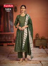 Taniksh Sara Vol 2 Embroidery Rayon Naira Cut Kurti With Bottom Dupatta
