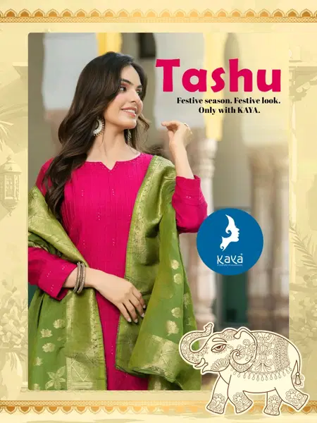 Tashu By Kaya Vertican Kurti With Bottom Dupatta Suppliers In Mumbai
