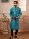 Blue Banarasi Silk Kurta Pajama 7750