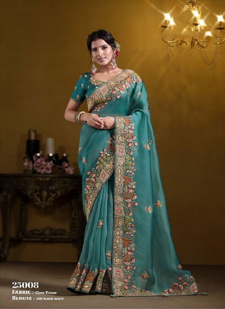 Teal Green Rajasvi By Mahotsav Designer Wedding Wear Saree Wholesale Price Catalog